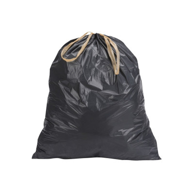 Sac poubelle à lien coulissant - 30L - Noir - 500 sacs - 23µ