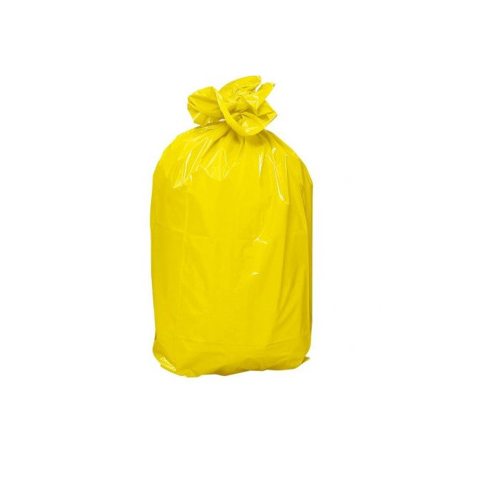 Sac poubelle - 130L - Jaune - 100 sacs - 40µ