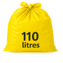 Sac poubelle - 130L - Jaune - 100 sacs
