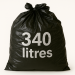 Housse pour conteneur - 340L - Noir - 100 sacs