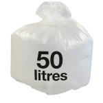 Sac poubelle - 50L - Blanc - 500 sacs