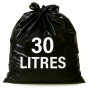 Sac poubelle à lien coulissant - 30L - Noir - 500 sacs