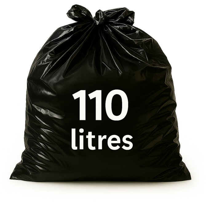 Sac poubelle - 110L - Noir - 200 sacs - 55µ
