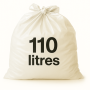 Sac poubelle - 110L - Blanc - 200 sacs